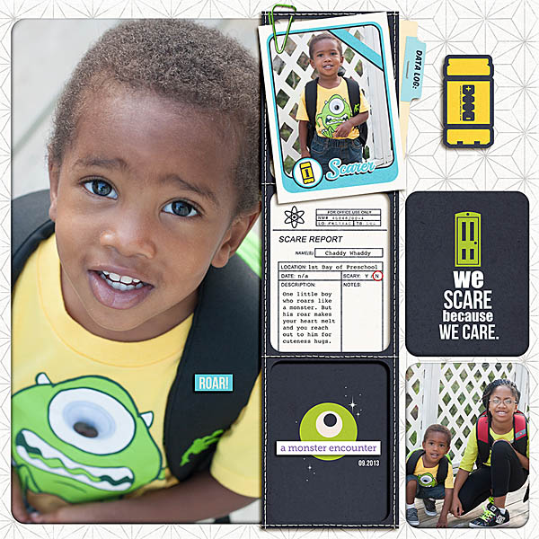 Disney Monster Inc encounter digital project life page by tiffanytillman featuring Project Mouse (Tomorrow) by Britt-ish Designs and Sahlin Studio