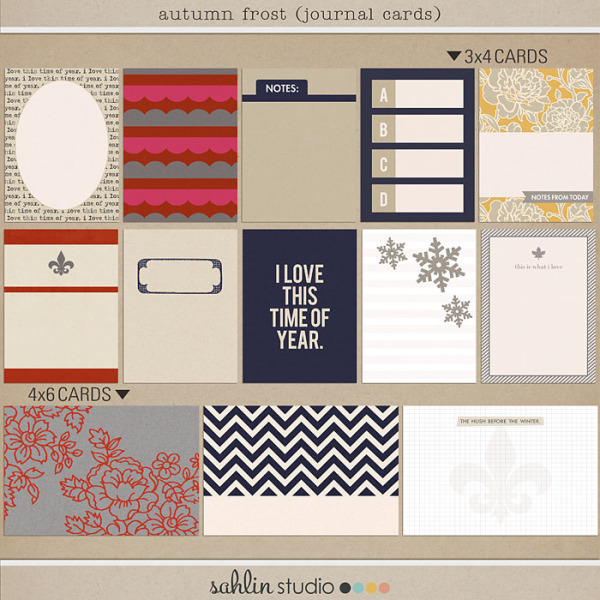 autumn frost journal cards by sahlin studio