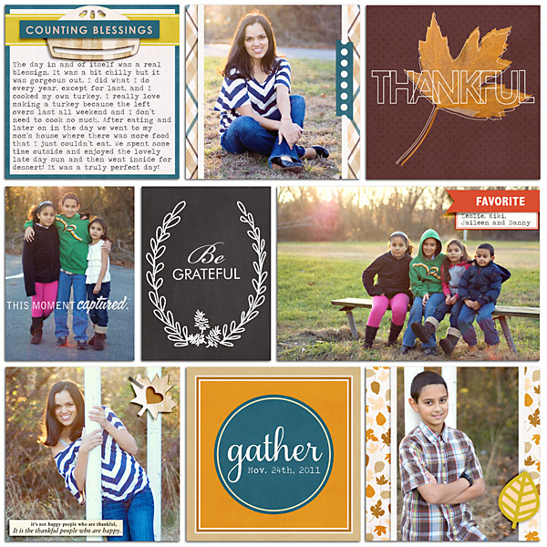 Gather digital pocket scrapbooking page by mrivas2181 featuring Gather and MPM Add-Ons by Sahlin Studio