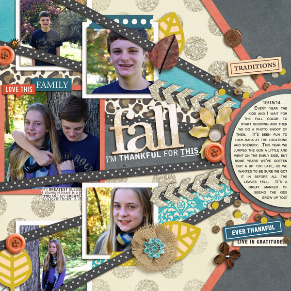 Fall digital scrapbook layout by norton94 featuring Gather and MPM Add-Ons by Sahlin Studio