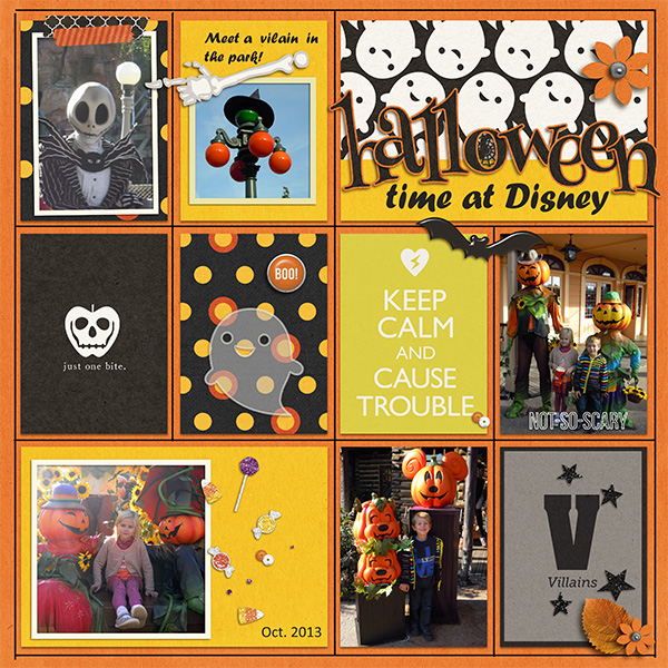 Disney Halloween digital Project Life page by Arumrose featuring Project Mouse: Villains  (cards & autographs) by Britt-ish Designs and Sahlin Studio