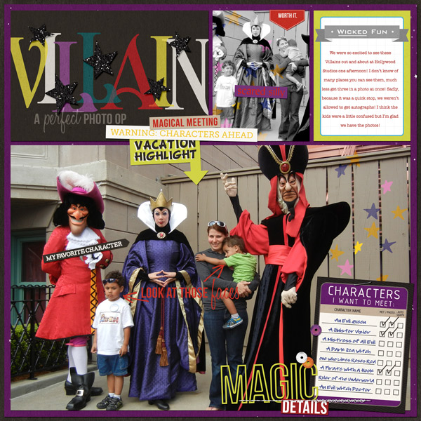 Disney Villains Meet and Greet digital scrapbook page by PuSticks featuring Project Mouse: Villains by Britt-ish Designs and Sahlin Studio