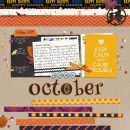 October digital scrapbook page by melrio featuring Project Mouse: Villains (cards & autographs) by Britt-ish Designs and Sahlin Studio