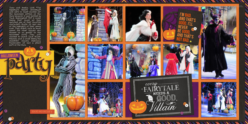 Disney's Halloween Party digital Project Life page by yzerbear19 featuring Project Mouse: Villains  (cards & autographs) by Britt-ish Designs and Sahlin Studio