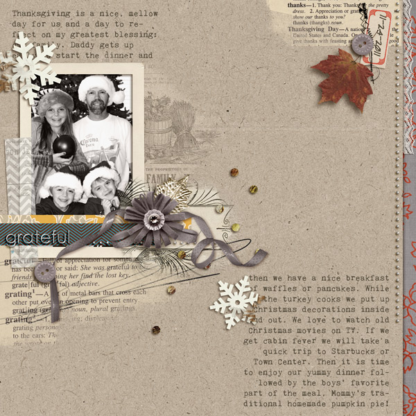 Fall digital scrapbook layout created by Davita featuring autumn frost by sahlin studio