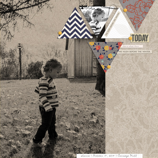 Autumn digital scrapbook layout created by EHStudios featuring autumn frost by sahlin studio