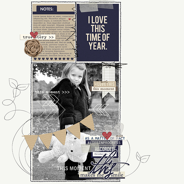 Fall digital scrapbook layout created by KatherineB featuring autumn frost by sahlin studio