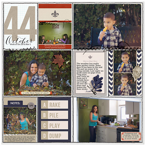 Fall digital project life page created by mrivas2181 featuring autumn frost by sahlin studio