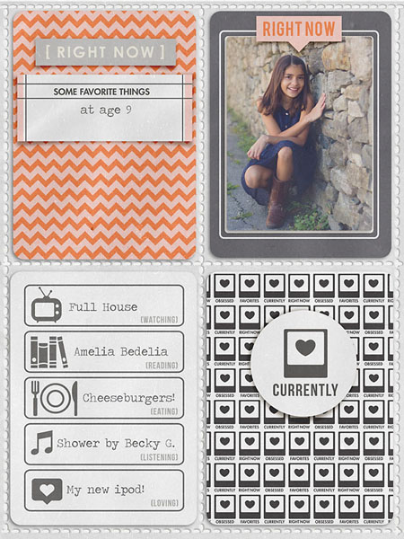 Currents Right Now - Watching, Listening, Loving Project Life page by mrivas2181 using Currently (Journal Cards) by Sahlin Studio. Perfect for using in your Project Life album!