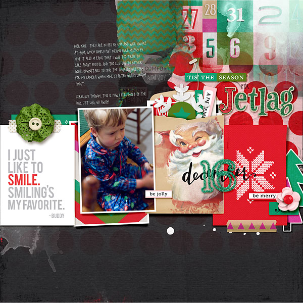 Season for jet lag digital scrapbook page by amberr featuring making spirits bright: (collection) by sahlin studio 