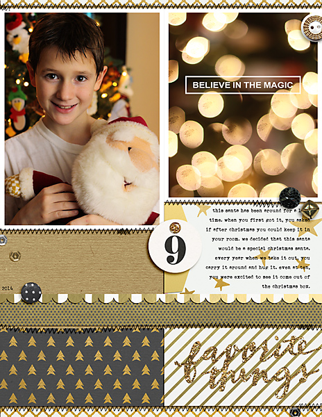 Christmas Holiday scrapbook page by Celeste using Memory Pocket Monthly Subscription | Joy Perfect for using in your Project Life or December Daily album!