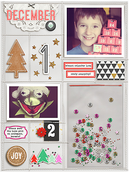 Christmas Holiday scrapbook page by Celeste using Memory Pocket Monthly Subscription | Joy Perfect for using in your Project Life or December Daily album!