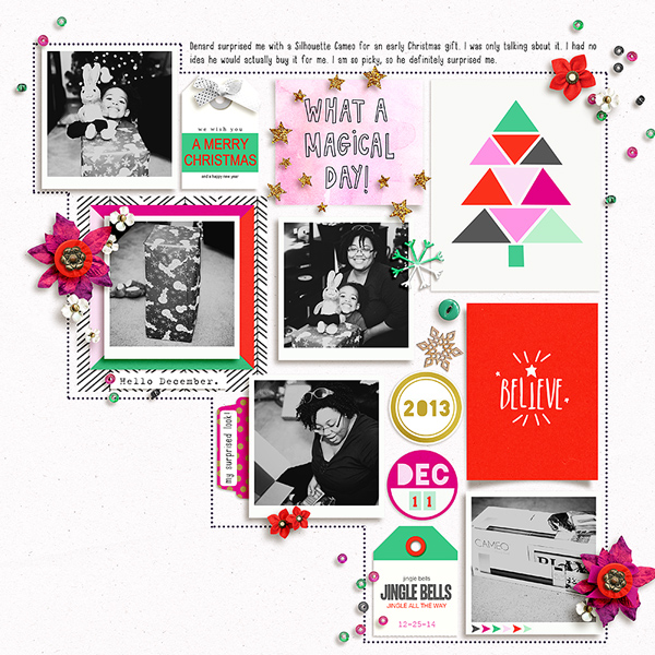 Christmas Holiday digital scrapbook page by Tronesia using Memory Pocket Monthly Subscription | Joy Perfect for using in your Project Life or December Daily album!