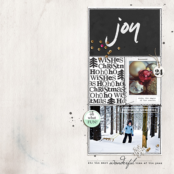 Christmas Holiday digital scrapbook page by sucali using Memory Pocket Monthly Subscription | Joy Perfect for using in your Project Life or December Daily album!