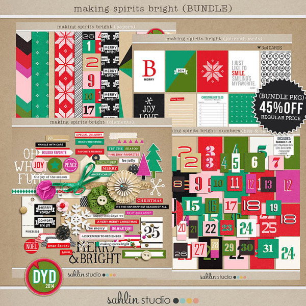 making spirits bright: (BUNDLE) by sahlin studio Perfect for using in your December Daily or Project Life albums!