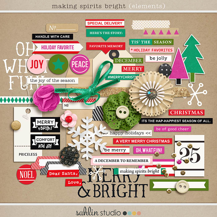 making spirits bright: (elements) by sahlin studio  Perfect for using in your December Daily or Project Life albums!