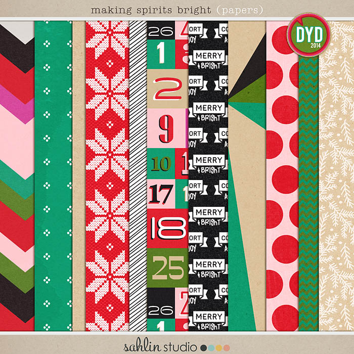 making spirits bright: (papers) by sahlin studio  Perfect for using in your December Daily or Project Life albums!