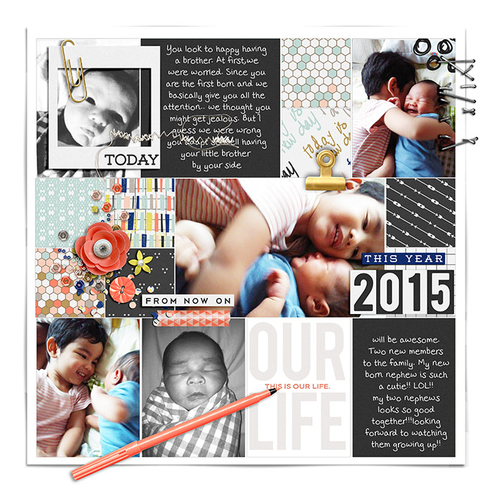 2015 digital scrapbook page by misslovescraps using This New Year '15 by Sahlin Studio & Memory Pocket Monthly - Folio 