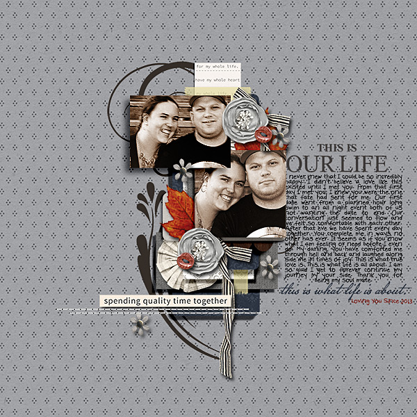 This Is Our Life digital scrapbook page by dotcomkari featuring Chesterfield Kit by Sahlin Studio 