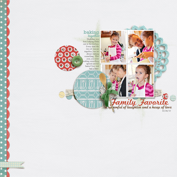 Family Favorite Recipes digital Layout by rlma using Kitschy Kitchen by Jennifer Barrette and Sahlin Studio