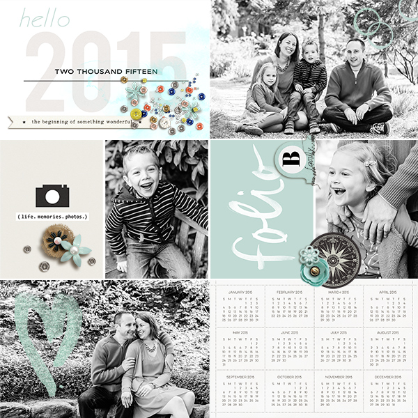 Hello 2015 digital pocket scrapbooking page by Arumrose using This New Year (MPM Folio Add-on) by Sahlin Studio