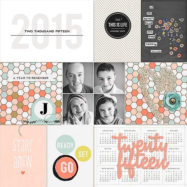 Twenty Fifteen digital pocket scrapbooking page by FarrahJobling using This New Year (MPM Folio Add-on) by Sahlin Studio