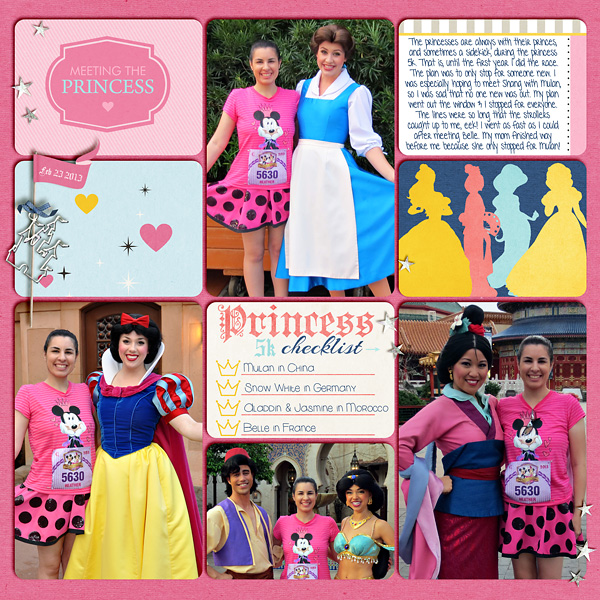 Princess digital Projet Life layout created by snowdrop featuring Project Mouse (Princess Edition) by Sahlin Studio and Britt-ish Designs - Perfect for Project Life / Project Mouse albums!