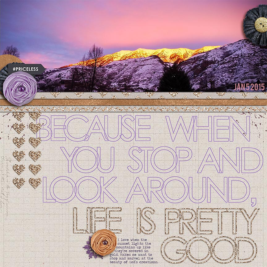 Life Is Pretty Good digital scrapbooking page by kv2av featuring Moments Templates by Amy Martin and Sahlin Studio