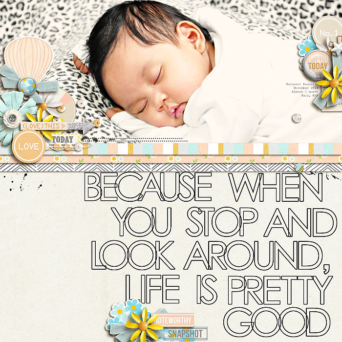 Life Is Pretty Good digital scrapbooking page by scrappydonna featuring Moments Templates by Amy Martin and Sahlin Studio