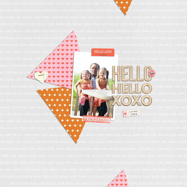 Hello digital scrapbooking page by EHStudios using MPM Hello and Add Ons by Sahlin Studio