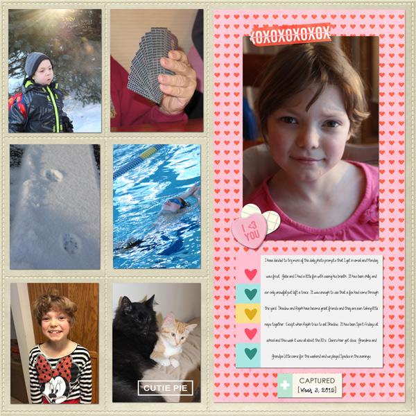 Captured pocket scrapbooking page by mnjenlittle using MPM Hello and Add Ons by Sahlin Studio