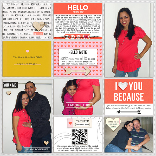 I Love You Because digital pocket scrapbooking page by mrivas2181 using MPM Hello and Add Ons by Sahlin Studio