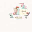 Hello digital scrapbooking page by sucal using MPM Hello and Add Ons by Sahlin Studio