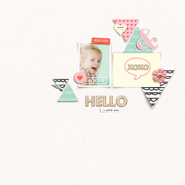Hello digital scrapbooking page by sucali using MPM Hello and Add Ons by Sahlin Studio