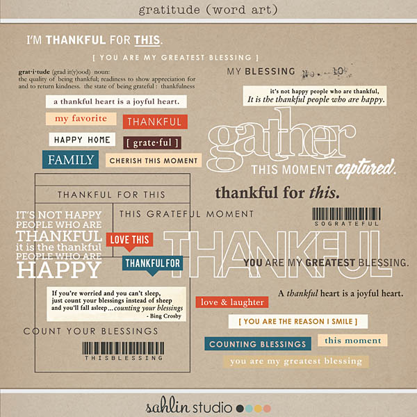 Gratitude (Word Art) by Sahlin Studio