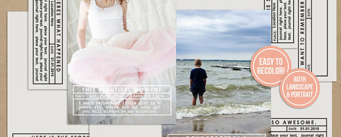 Photo Journal No. 1 (4x6 Photo Templates) by Sahlin Studio - Perfect for Project Life albums!!