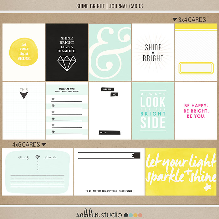 Shine Bright (Journal Cards) by Sahlin Studio - Perfect for Project Life albums!! Shine like a Diamond!