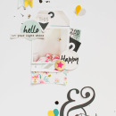 Hello & Happy paper scrapbooking page by 3littleks featuring Shine Bright Kit and Journal Cards by Sahlin Studio