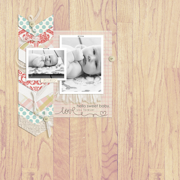 BABY Sweet digital scrapbooking layout created by EHStudios featuring Year of Templates vol 14 by Sahlin Studio