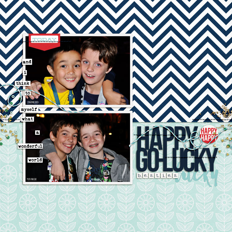 Happy Go Lucky digital scrapbooking page by neeceebee using MPM Charmed and Add-Ons by Sahlin Studio