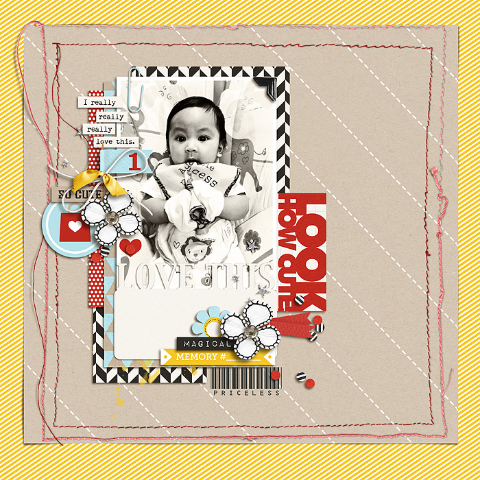 Look How Cute digital scrapbooking page by scrappydonna using Project Mouse (SouvenEARS) by Britt-ish Designs and Sahlin Studio