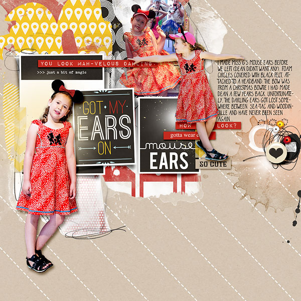 Disney Mouse ears digital scrapbooking page by amberr using Project Mouse (SouvenEARS) by Britt-ish Designs and Sahlin Studio