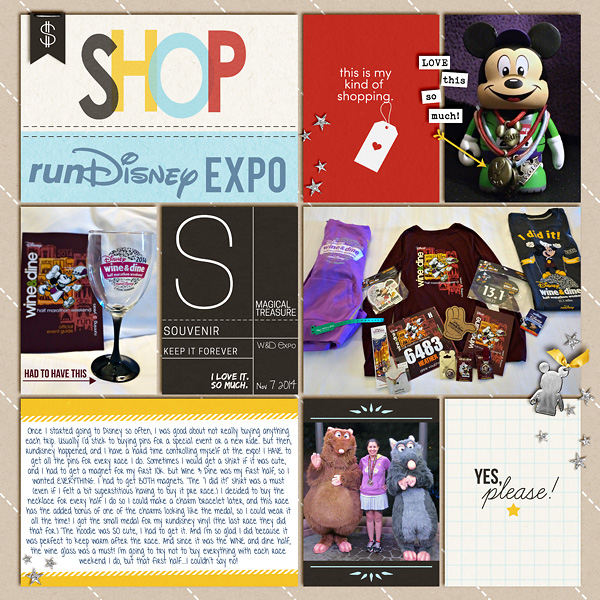 Run Disney Expo digital pocket scrapbooking page by heather using Project Mouse (SouvenEARS) by Britt-ish Designs and Sahlin Studio