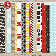 Project Mouse (SouvenEARS): Papers by Britt-ish Designs and Sahlin Studio - Perfect for your Project Life or Project Mouse album!!
