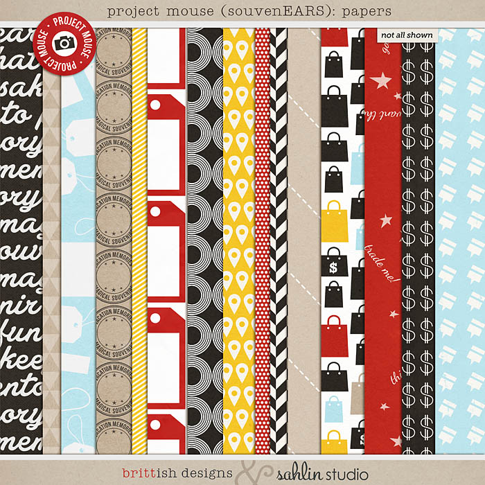 Project Mouse (SouvenEARS): Papers by Britt-ish Designs and Sahlin Studio - Perfect for your Project Life or Project Mouse album!!