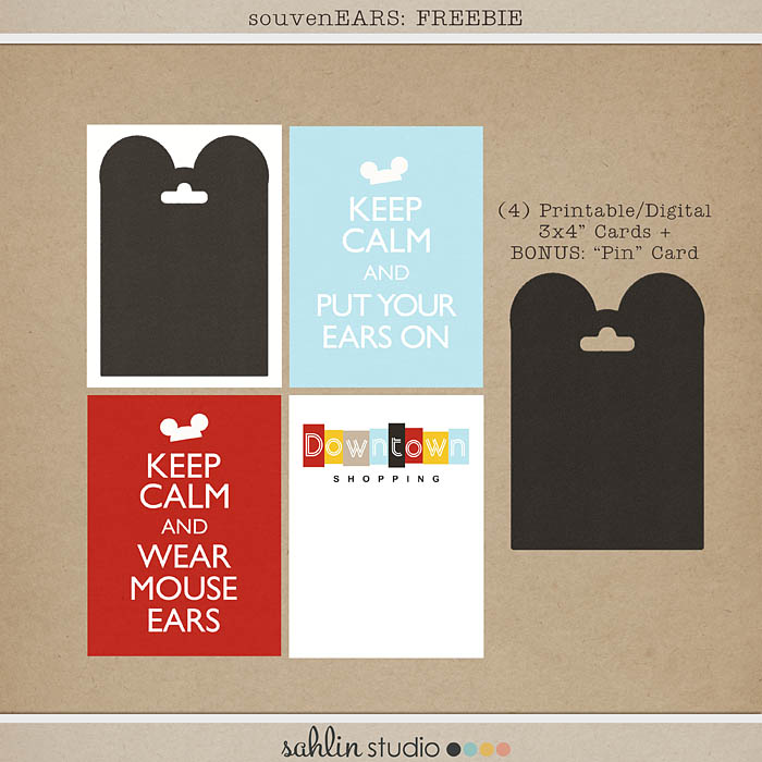 SouvenEARS FREEBIE by Sahlin Studio - Perfect for documenting your Disney Souvenirs in your Project Life or Project Mouse album!!