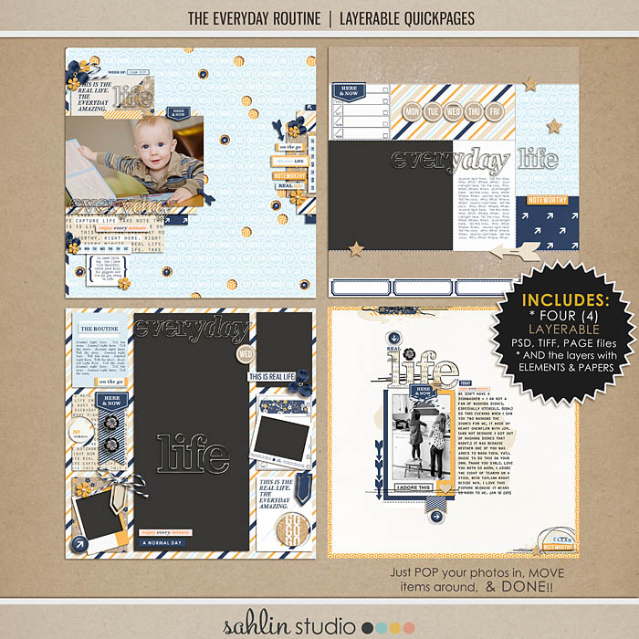 The Everyday Routine (Layered Quickpages) by Sahlin Studio 