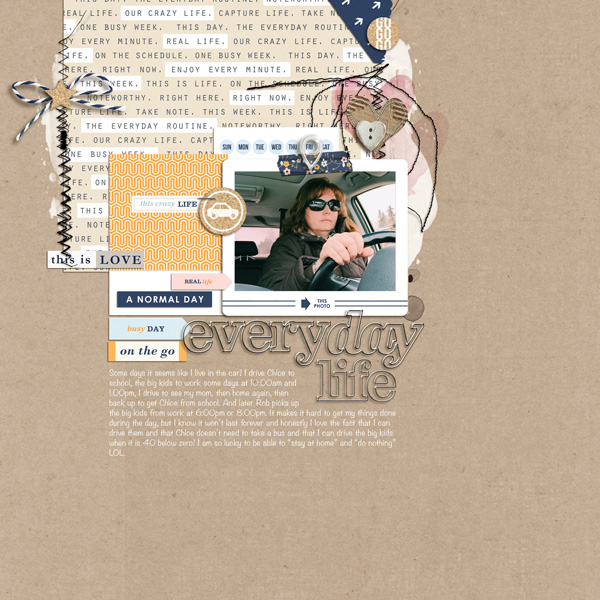 Everyday LIfe digital scrapbooking page by HeatherPrins using The Everyday Routine by Sahlin Studio 
