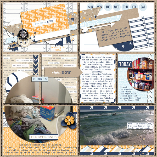 This Crazy Life digital pocket scrapbooking page by KayTeaPea using The Everyday Routine by Sahlin Studio 