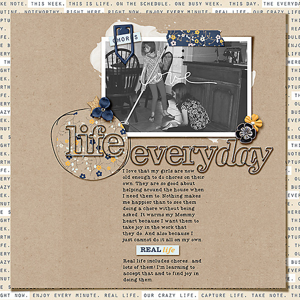 Life Everyday digital scrapbooking page by dailydwelling using The Everyday Routine by Sahlin Studio 